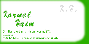 kornel haim business card